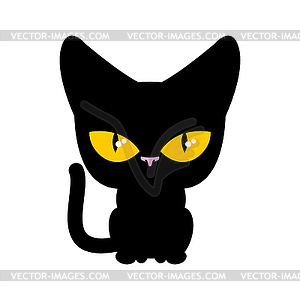 Cat black . Pet - vector image