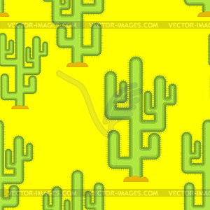 Cactus in desert seamless pattern. Large peyote of - vector clipart