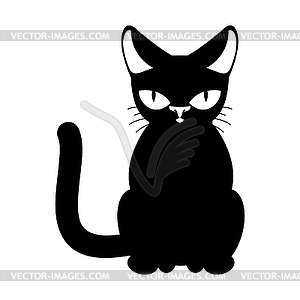 Cat black . Pet - vector image