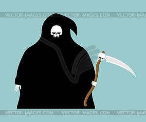 Fat Grim Reaper with scy . Death in hood bac - vector clipart