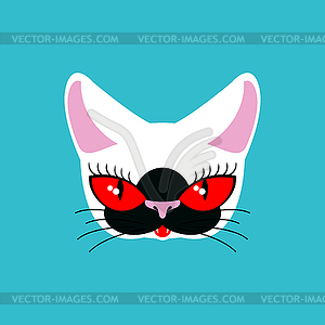 Сиамский кот лицо. Pet на зеленом фоне - иллюстрация в векторе