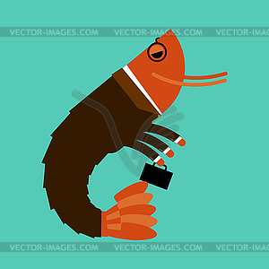 Office plankton . Marine animals in business suit. - vector clipart