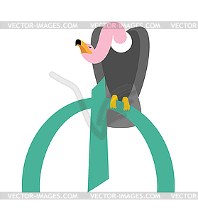 Vulture and Azerbaijani manat symbol money. - vector clip art