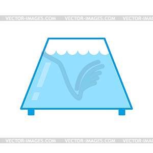 Aquarium empty . Glass vessel with water to fish - vector clipart