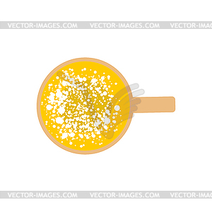 Mug of beer top view. Drink . lager - vector clip art