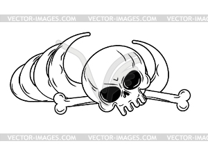 Human remains . Bones, Skeleton and skull - vector clip art