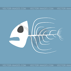 Skeleton fish . Remains of marine animal - vector image