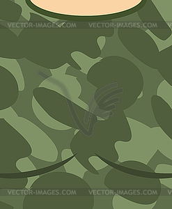 Military torso. Soldier Chest. Army clothes - vector image