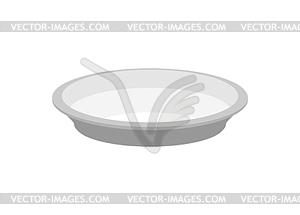 Empty plate . large dish - vector image