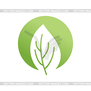 Green leaf emblem. Eco logo. Bio sign - vector clipart