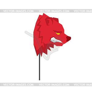 Красный медведь трейдер маска. обличье игрока на фондовой бирже - клипарт в векторе