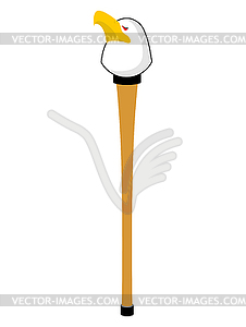 Walking stick with head eagle. gentleman accessory - vector clip art