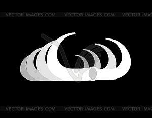 Rib cage . Remains of man. Bones of spine on black - vector clip art