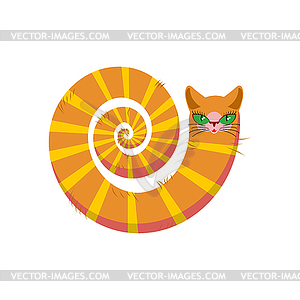 Cat fabulous . long tail of Pet - vector image