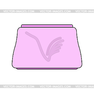 Pink makeup bag beautician. Package for cosmetics - vector clipart