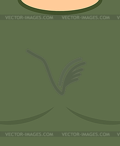 Military torso. Soldier Chest. Army clothes - vector image