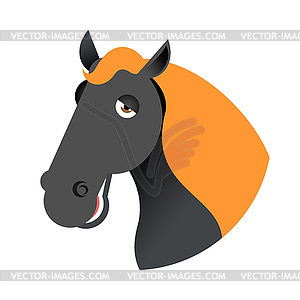 Black horse head. Muzzle hoss - vector clip art