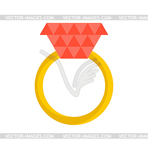 Золотое кольцо с рубином. Ювелирные изделия - векторный клипарт