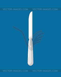 Table knife . Kitchen cutlery for eating. silverware - vector clipart