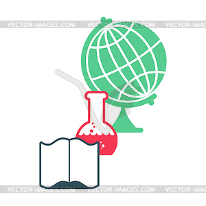 Наука логотип. Эмблема для научной лаборатории. - векторное изображение клипарта