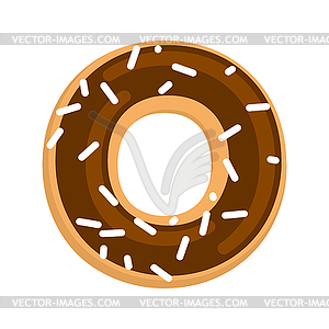 Chocolate donut . cruller glaze and sprinkling - vector clipart / vector image