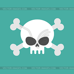 Skull and crossbones . pirate Danger sign. - vector clipart