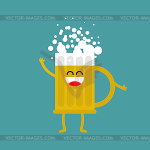 Пиво счастливым. лагер кружка. питьевой - векторная графика