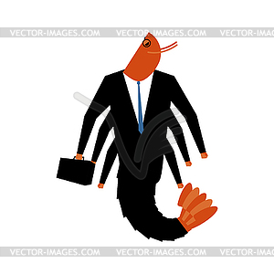 Office plankton . Marine animals in business suit. - vector image