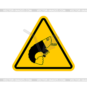 Attention office plankton. Dangers of yellow road - royalty-free vector clipart