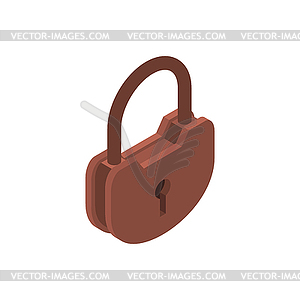 Old Lock . Big padlock - vector image