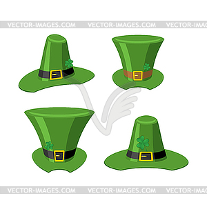 Leprechaun Green hat . St. Patrick`s Day national - vector clip art