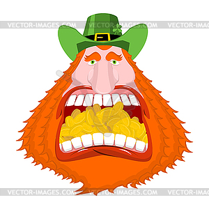 Leprechaun gold. Crazy Dwarf for St. Patrick`s - vector clipart / vector image