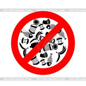 Stop littering. Ban garbage. It is forbidden to - vector image