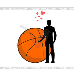 Любовник баскетбол. Человек и мяч. Я люблю спортивные игры. - клипарт в векторе / векторное изображение