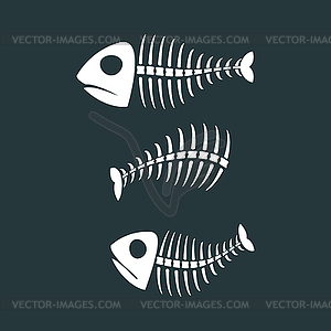 Fish bones . fishy Skeleton - vector clipart