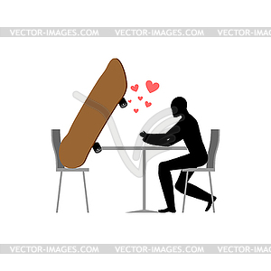 Lover skateboarding. Skateboard and skateboarder - vector image