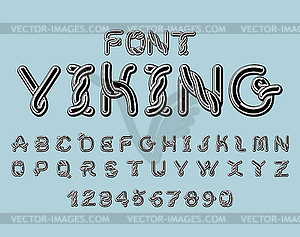 Viking font. norse medieval ornament Celtic ABC. - vector image