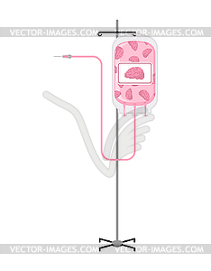 Donation of brain bag on Drip stand. Transfusion - vector clip art
