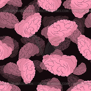 Brain seamless pattern. Human brains 3D background - vector image