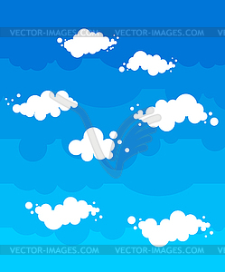 Blue Sky with clouds cartoon style. Nature - color vector clipart