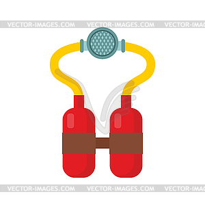 Scuba Diving equipment. Aqualung for swimming. - vector clip art