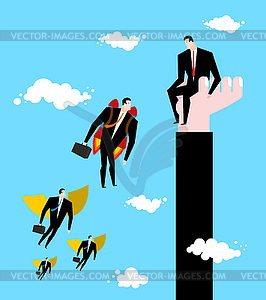 Competition Business concept. Businessman jet pack - vector clip art
