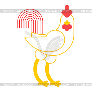 Rooster white. cock . Farm bird - color vector clipart