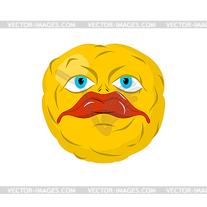 Sad emoticon. Crazy Emoji. Sorrowful emotion. Yello - vector image