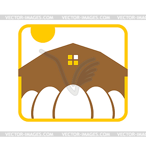 Chicken farm emblem. Egg Farm Logo. Poultry - vector clip art