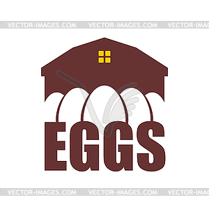 Chicken farm emblem. Egg Farm Logo. Poultry - vector clipart