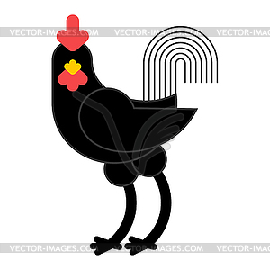 Black Rooster . Cock. unique Rare Fa - vector clipart