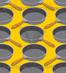 Frying pan seamless pattern. Fry dishes - vector clipart