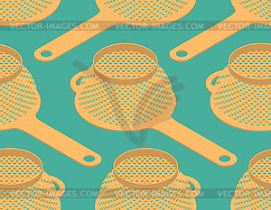 Colander seamless pattern. Pastafarianism cap - vector clipart