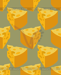 Piece Cheese seamless pattern. Milk product texture - vector clip art